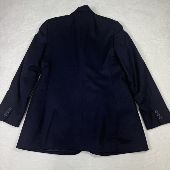 Vintage Lands End Blazer Womens Size 8 Navy 100% Wool Made in USA - Picture 4 of 9